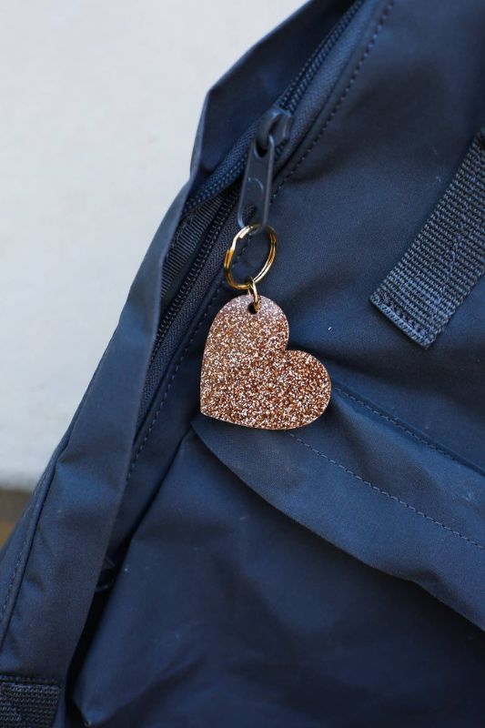 Glitter Heart Keychain