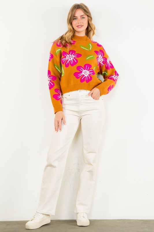 Flower Knit Sweater