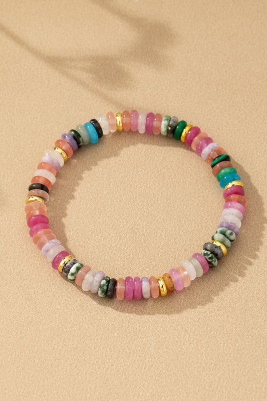 Agate Bead Stretch Bracelet