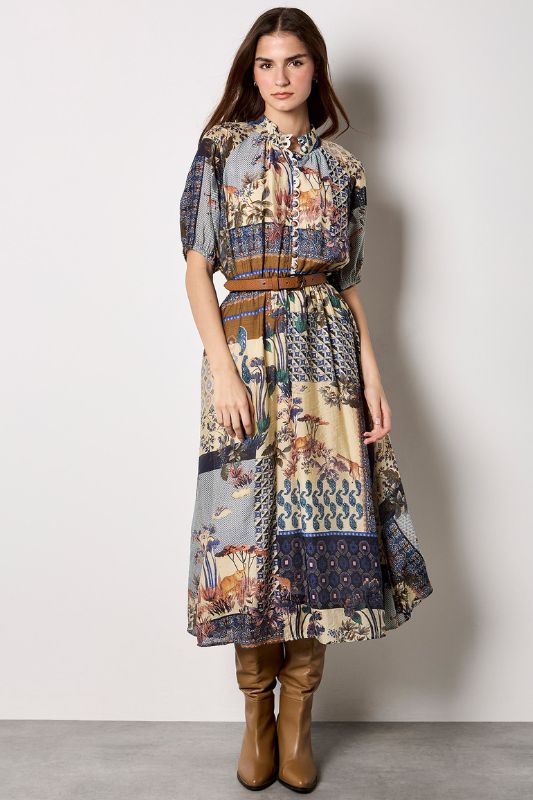 patchwork shirt dress BLUE PATCHWORK SHIRT DRESS  MARQUES ' ALMEIDA