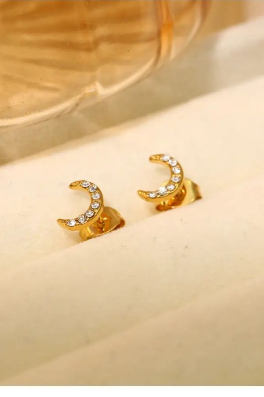 Brilliant Moon Stud Earrings