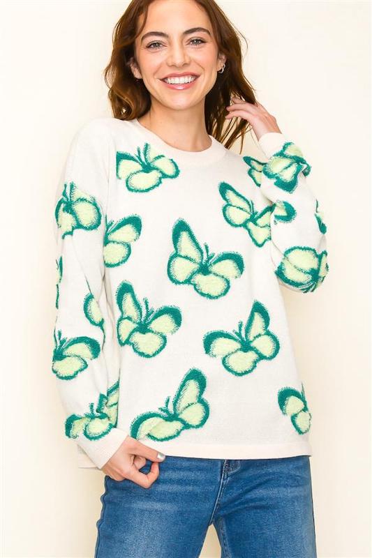 Butterfly Jacquard Sweater