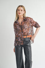 Celebrate Her Sheer Button Down Shirt