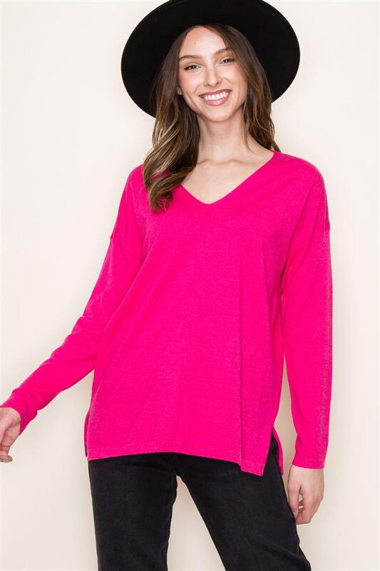 Center Seamed Sweater Top