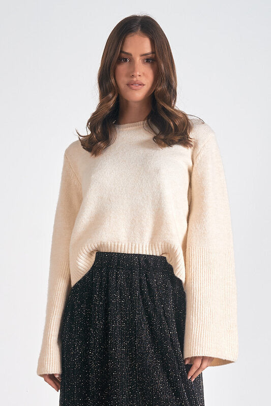 Crew Neck Bell Sleeve Sweater