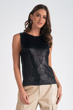 Crew Neck Sleeveless Sweater