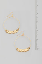 Circle Wire Cutout Bead Drop Earrings