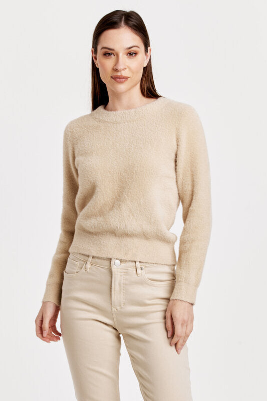 Effy Crew Neck Fuzzy Sweater