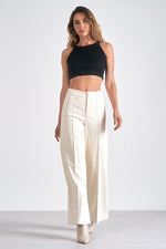 Faux Leather High Waist Flare Pants