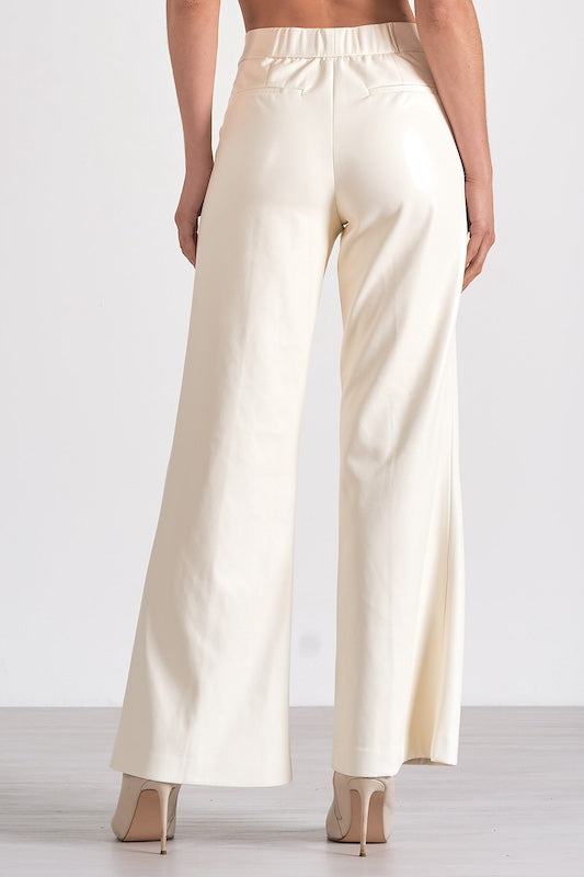 Faux Leather High Waist Flare Pants