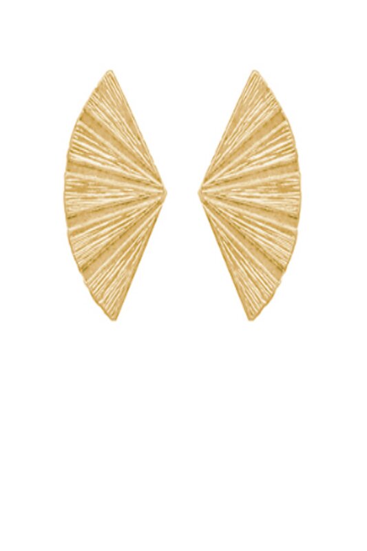 Fan Shape Texture Metal Earrings