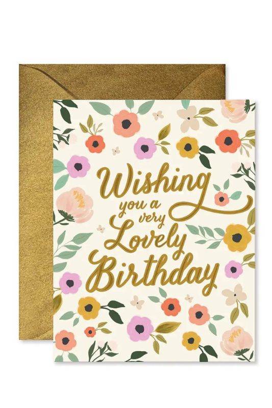 Floral Well Wishes Birthday Greeting Card