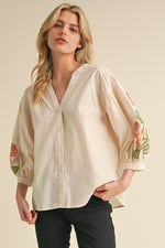 Flower Embroidered Top