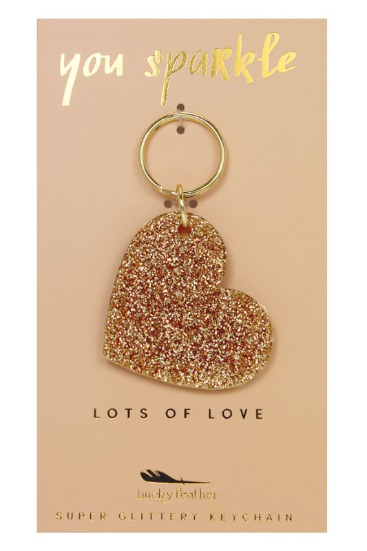 Glitter Heart Keychain