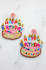 Happy Birthday Cake Embellished Earring