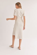 Haze Knit Midi Dress W/ Side Ruched