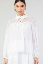 Lace Detail Button Front Blouse