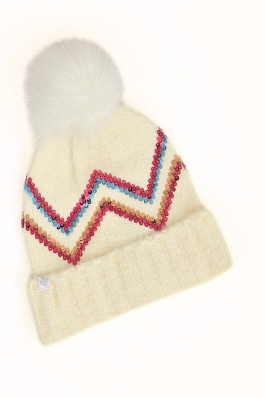 Beanie with Chevron Design