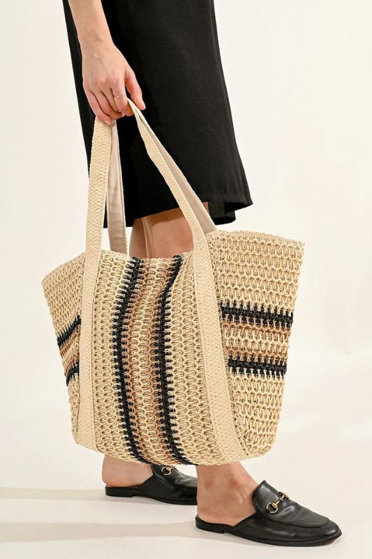 Large Tote with Stripes