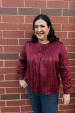 Long Sleeve Popover Woven Blouse