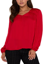 Long Sleeve V Neck Blouse