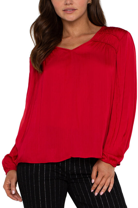 Long Sleeve V Neck Blouse