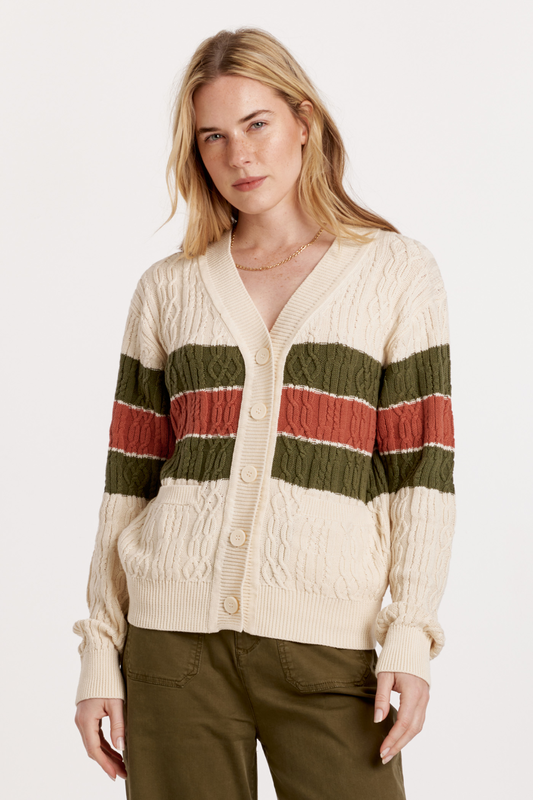 Lulu Stripe Button Up Sweater