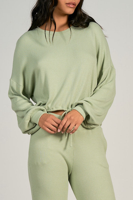 Long Sleeve Top with Drawstring