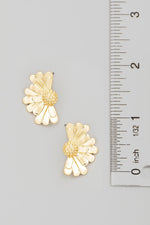 Metallic Half Flower Stud Earrings