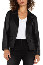 Notch Collar One Button Blazer