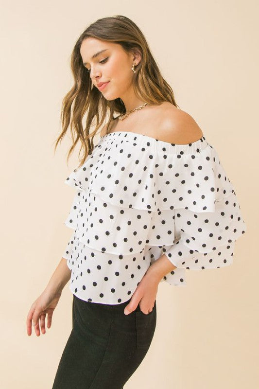 Off the Shoulder Tiered Ruffle Top