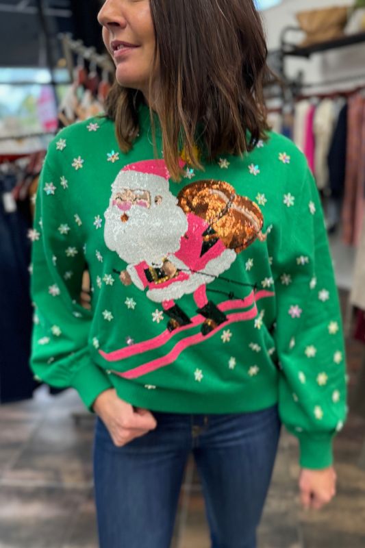 Santa Skiing Sweater