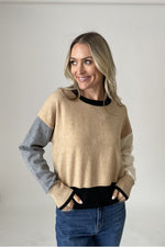 Preston Color Block Crew Neck Sweater