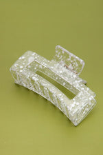 Rectangle Clear Speckle Hair Claw Clips