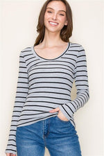 Scoop Neck Striped Top