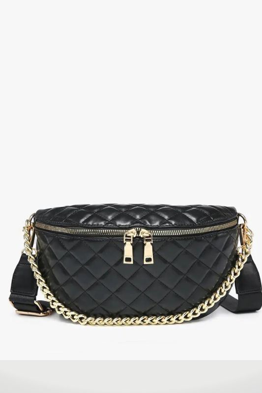 Black Quilted Chain Strap Bag - CHARLES & KEITH US