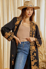 Embroidered Open Jacket