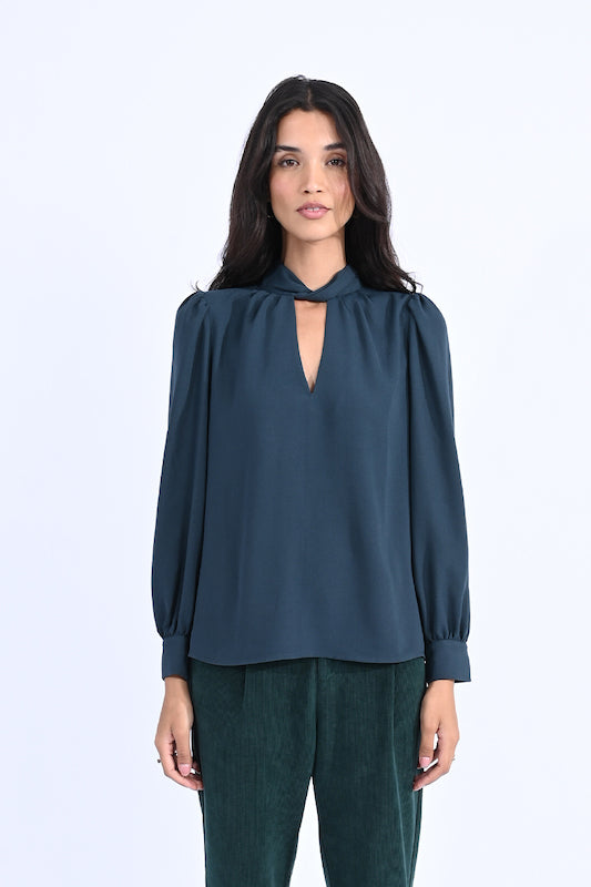 Blouse with Puff Sleeves