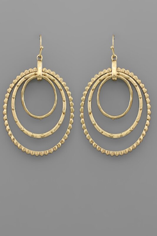 Textured Circle Layer Earrings