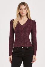 Thalia V Neck Sparkle Sweater