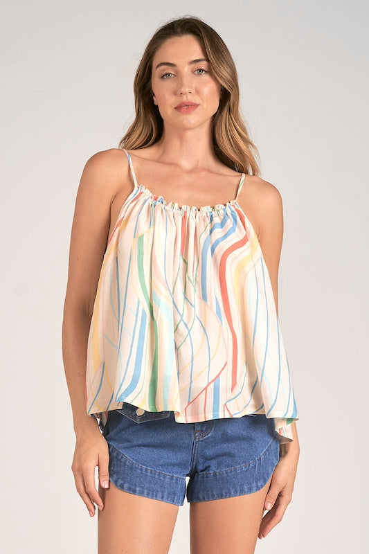 Flowy Cami with Wavy Stripes