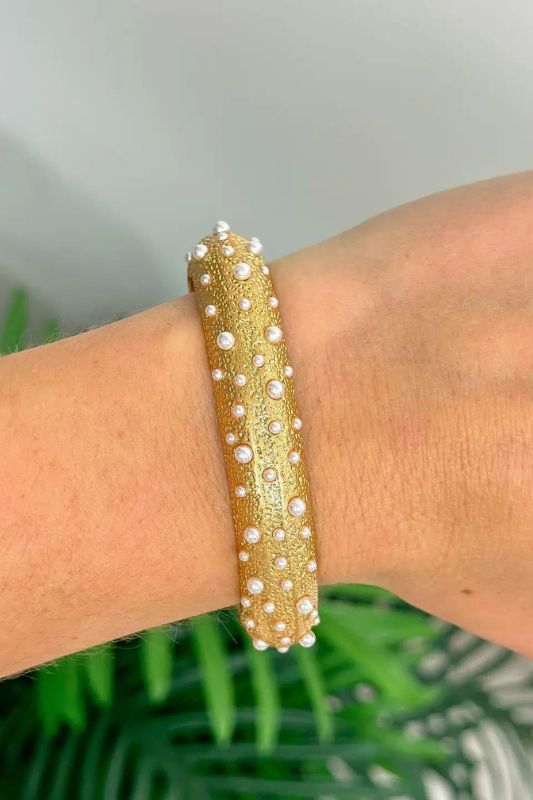 Vintage Gold Bubbly Pearl Bracelet