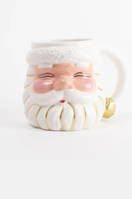 White Santa Mug