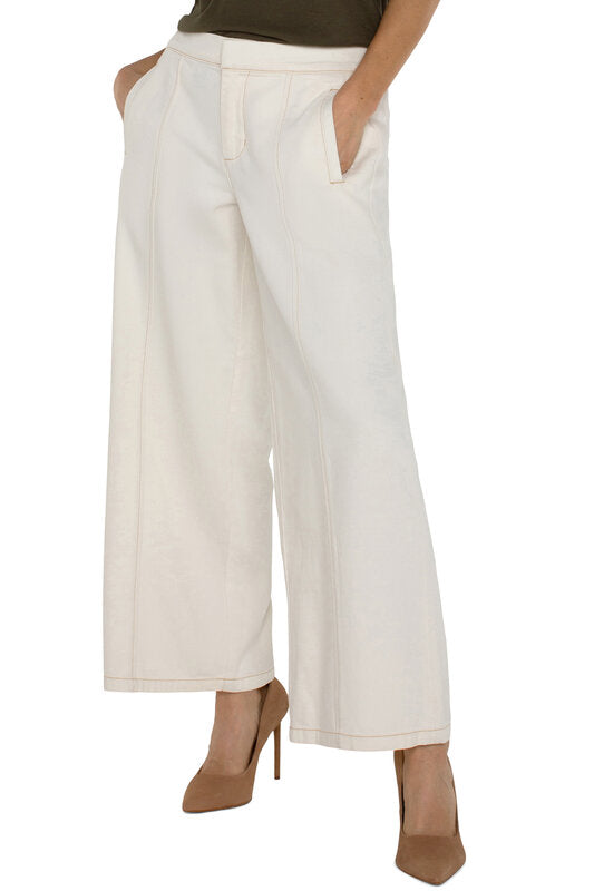 Wide Leg Trouser with Elastic Back