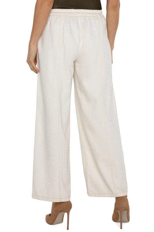 Wide Leg Trouser with Elastic Back