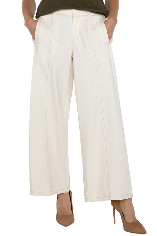 Wide Leg Trouser with Elastic Back