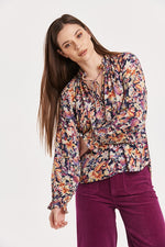 Yvonne Ruffle Neckline Peasant Blouse