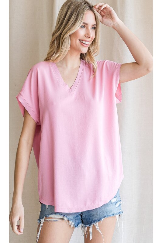 Solid Top With Short Cap Sleeves