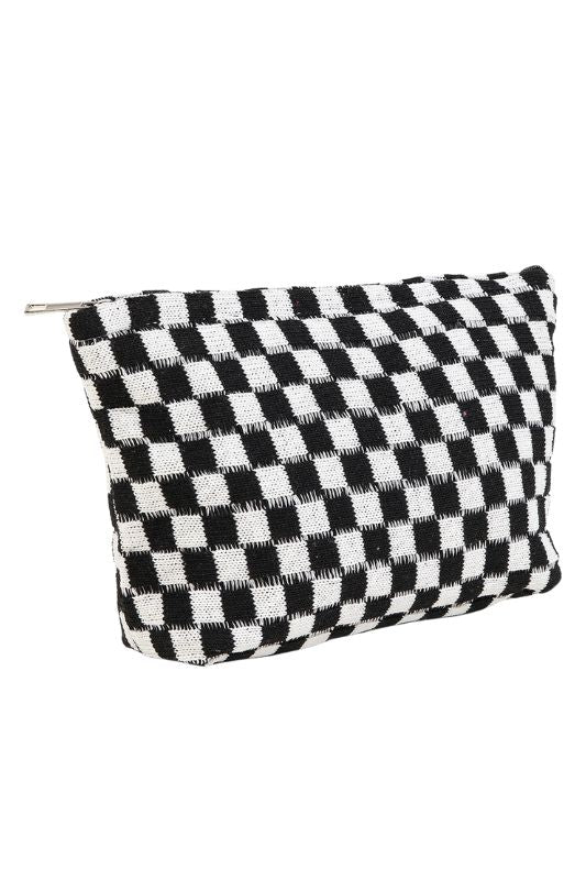 checkered travel makeup bag Travel Checker Makeup Cosmetic Pouch Bag – Leopard Boutique