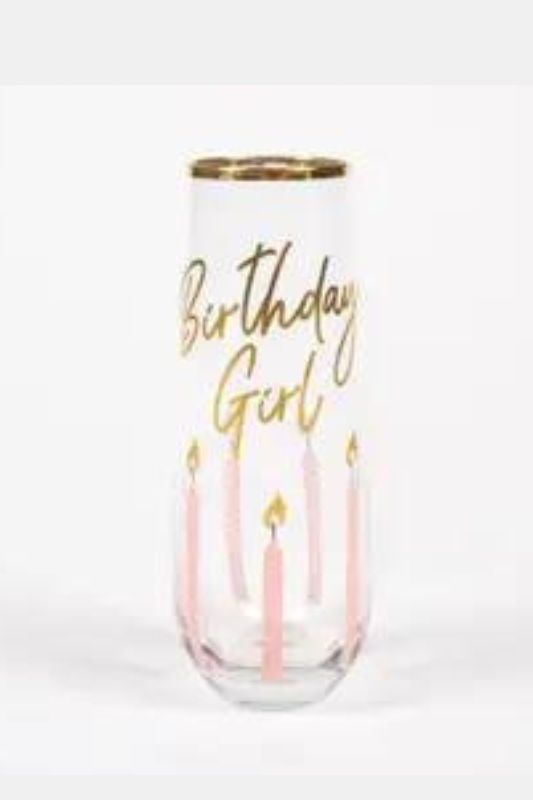 Birthday Girl Stemless Champagne Glass